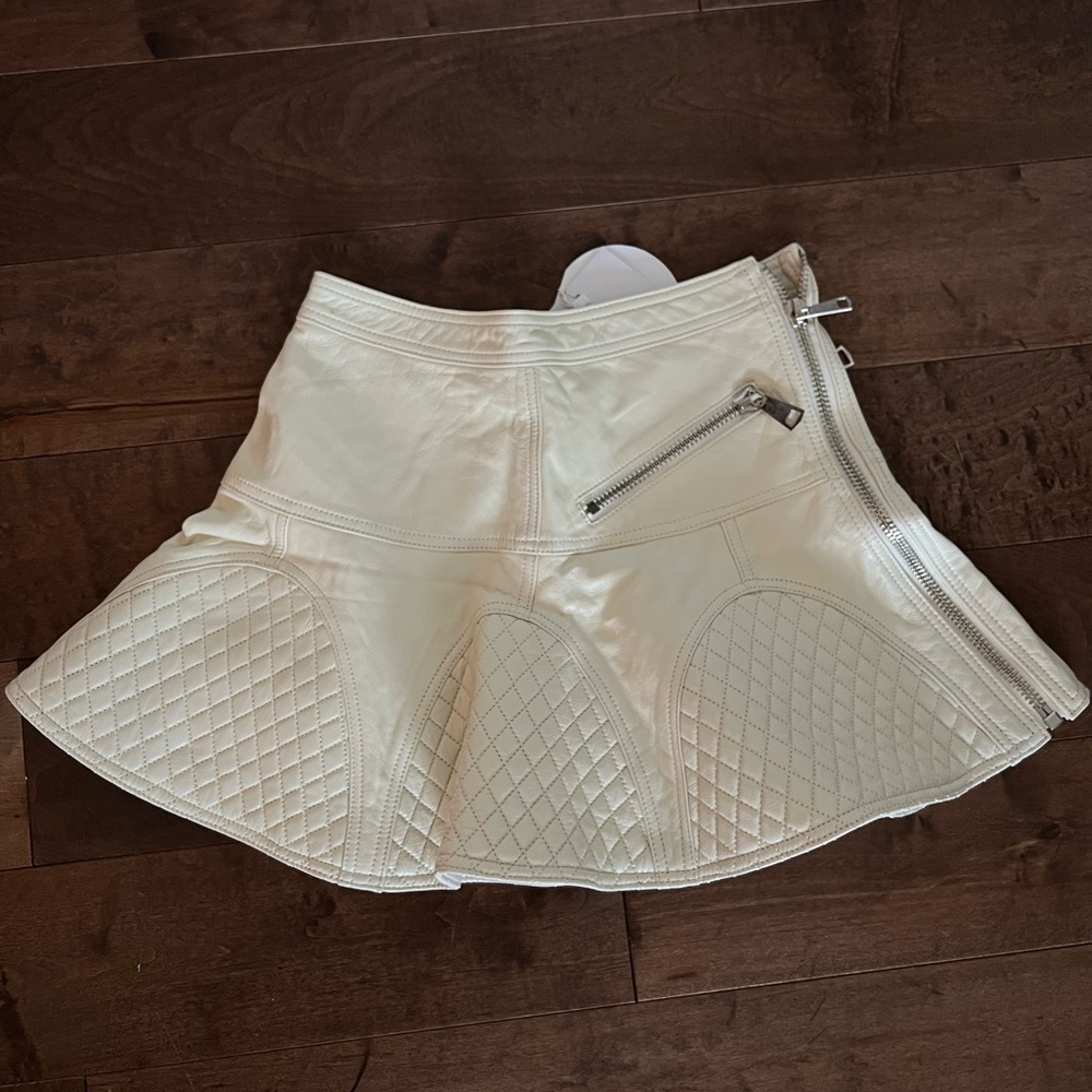 White Faux Leather Mini Skirt